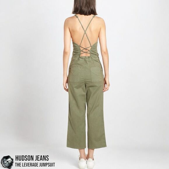 HUDSON JEANS THE LEVERAGE JUMPSUIT IN FORESTER LIGHT CAMO GREEN OVERALLS SMALL - Picture 14 of 14